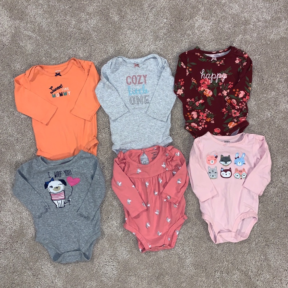 Girls 6mo Long Sleeve Onesie Bodysuits